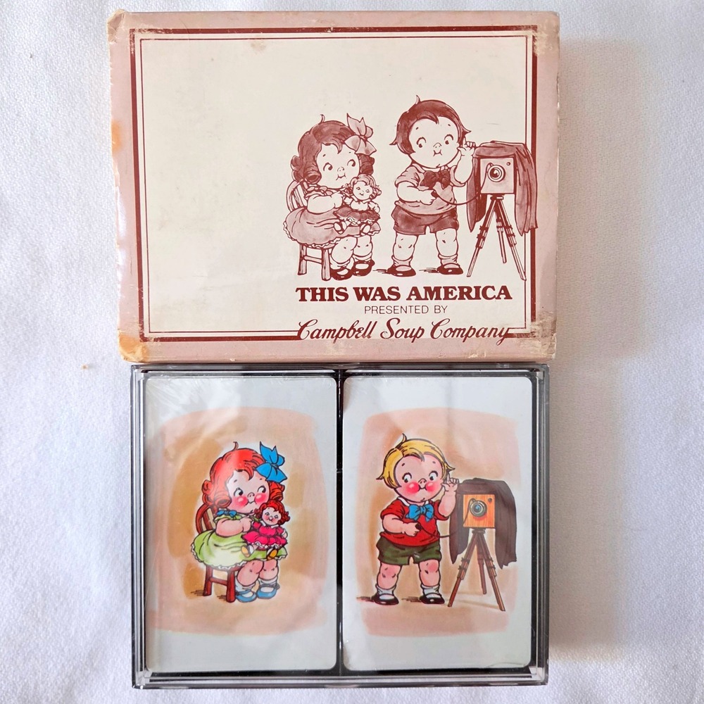Campbell's Soup Playing Cards Vintage This Was America Hoyle 2 Decks Sealed